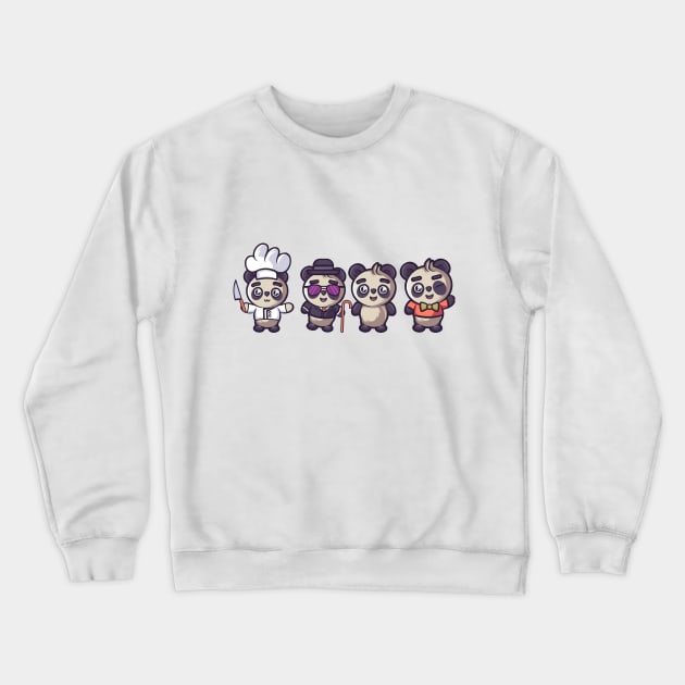 Little Panda Gang Crewneck Sweatshirt by onama.std